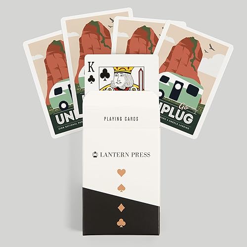 Miniatura 6 de Lantern Press Angels Landing, Zion National Park, Utah, Go Unplug, Retro Camper, 52 Playing Cards for Adults, Poker Size Card Deck