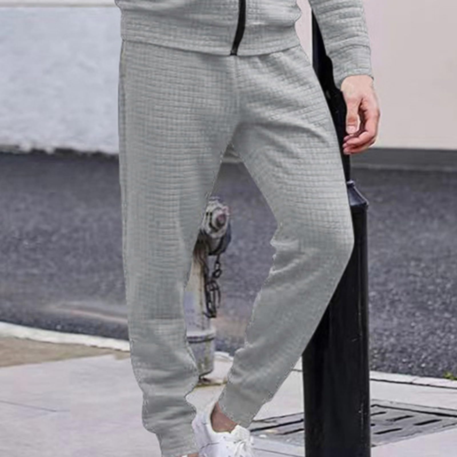 Pantalon de jogging long pour homme avec gaufré, pantalon de sport avec