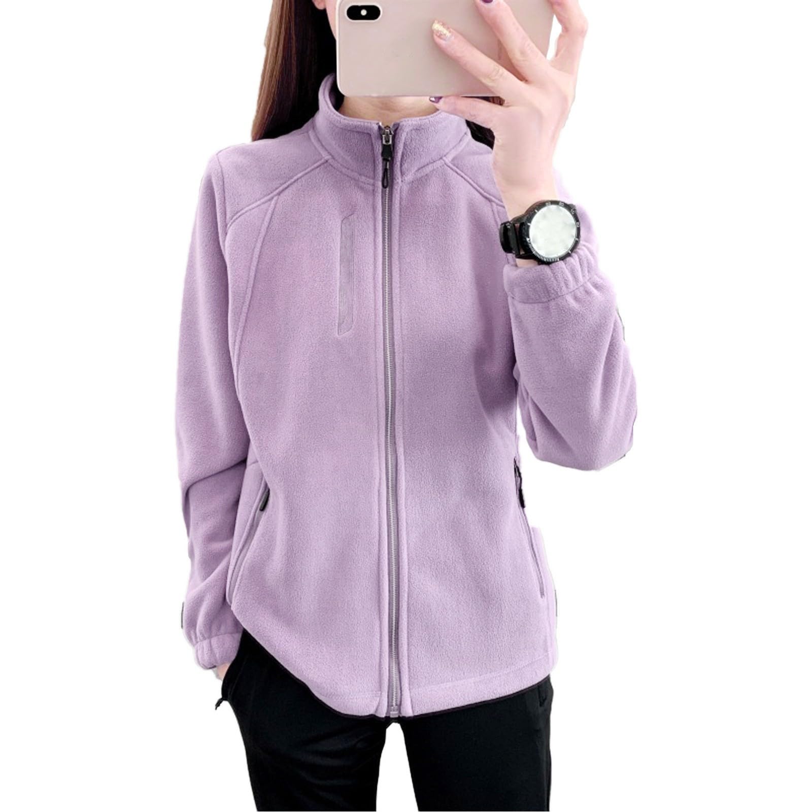 Chaqueta de forro polar para mujer con acolchado grueso invierno 4