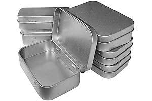 30 Pieces Metal Hinged Tin Box Container Mini Portable Small Storage Container...