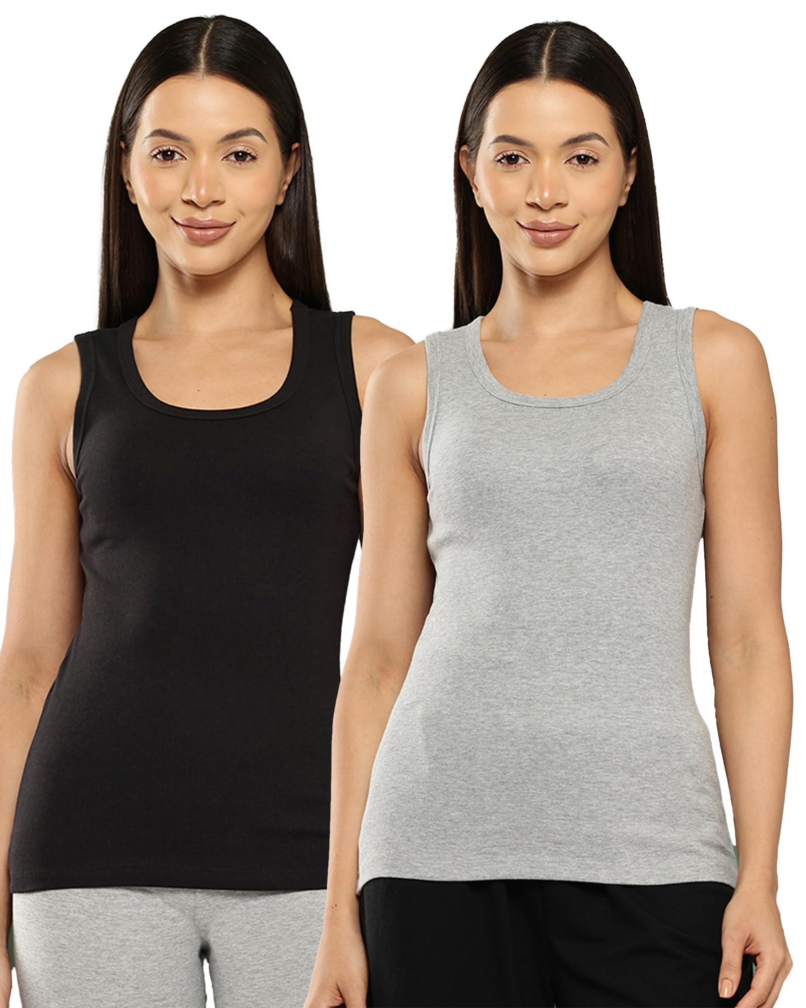 leading lady Women Cotton Thermal Sleeveless Tank Top Round Neck Winter Wear (Pack of 2)-picture-46