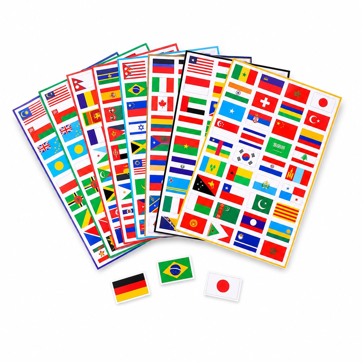 VICASKY Scrapbooking Stickers 7 Sheets of World Flags: Country Decals for School Journal Scrapbook Planner Football Fans Match Day Waterproof PVC of The Scotland Soccer Nail Mini England