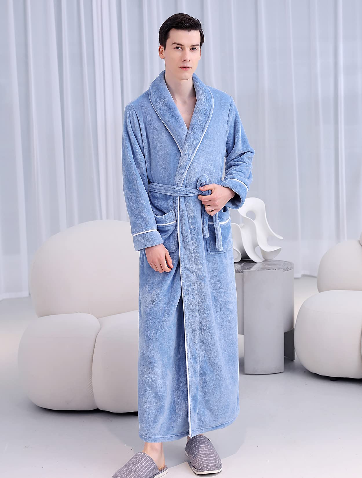 Accappatoio da donna in pile soffice accappatoio in peluche per donna perfetto abbigliamento da salotto