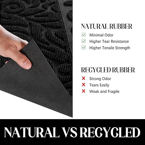 Vista 83 de Yimobra Tapete de bienvenida grande de 47 x 32 pulgadas, impermeable, antideslizante, para puertas delanteras, entradas exteriores, tapete de Beige