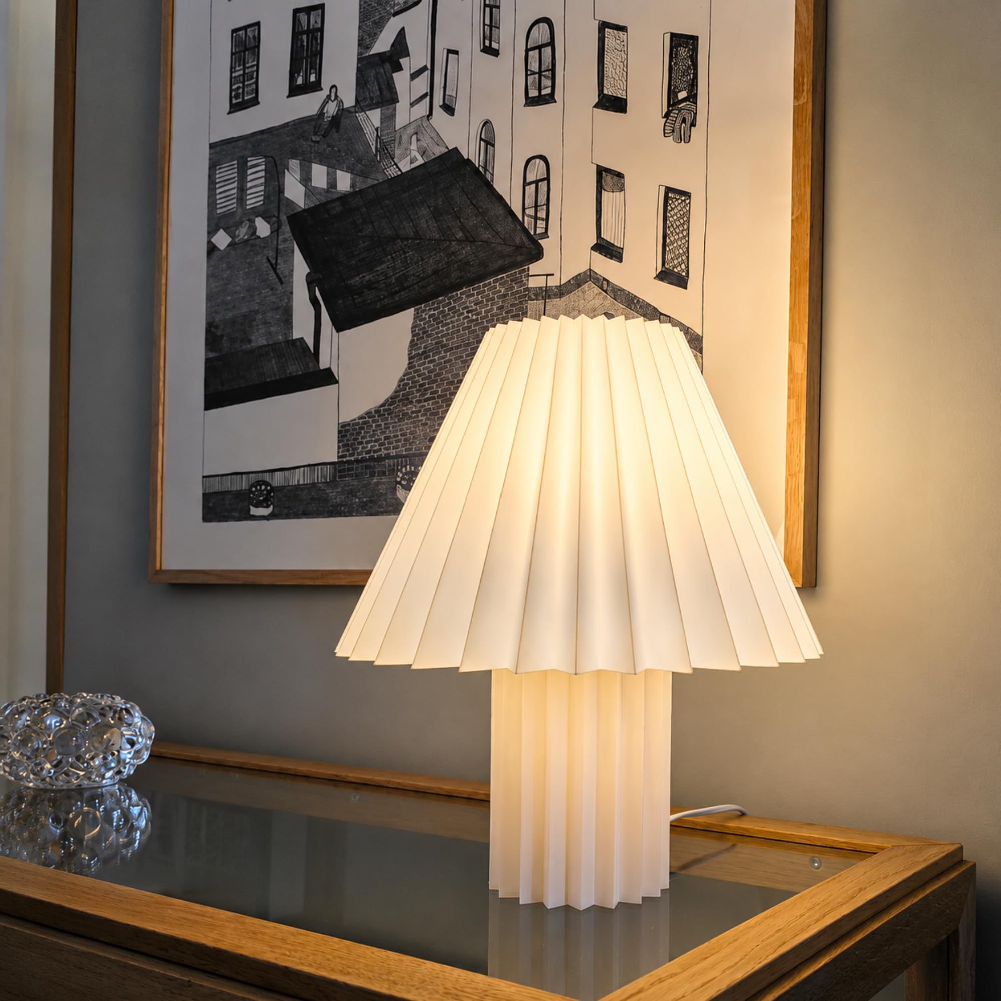 Modern Pleated Table Lamp for Bedroom, Living Room & Office | Warm Ambient LED Bedside Lamp | Minimalist Decorative Night Lamp | Elegant Folded Design Table Light | Home Décor & Gift-image-16