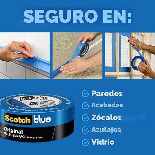 Miniatura 2 de ScotchBlue Cinta de Pintor Original Multisuperficie, 2 Pulgadas de Ancho (1.88 Pulg. x 60 Yardas), 6 Rollos de Cinta de Pintura Azul Protege