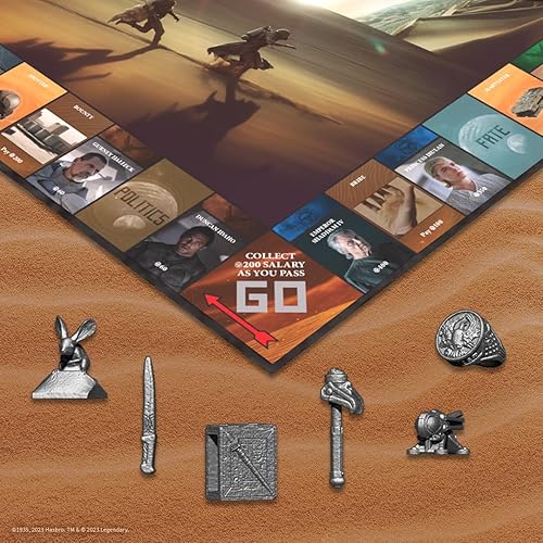 Miniatura 3 de Monopoly Dune  Juega como The Ducal Ring, Crysknife, Gom Jabbar y más  Juego coleccionable con licencia oficial basado en The Movie Dune