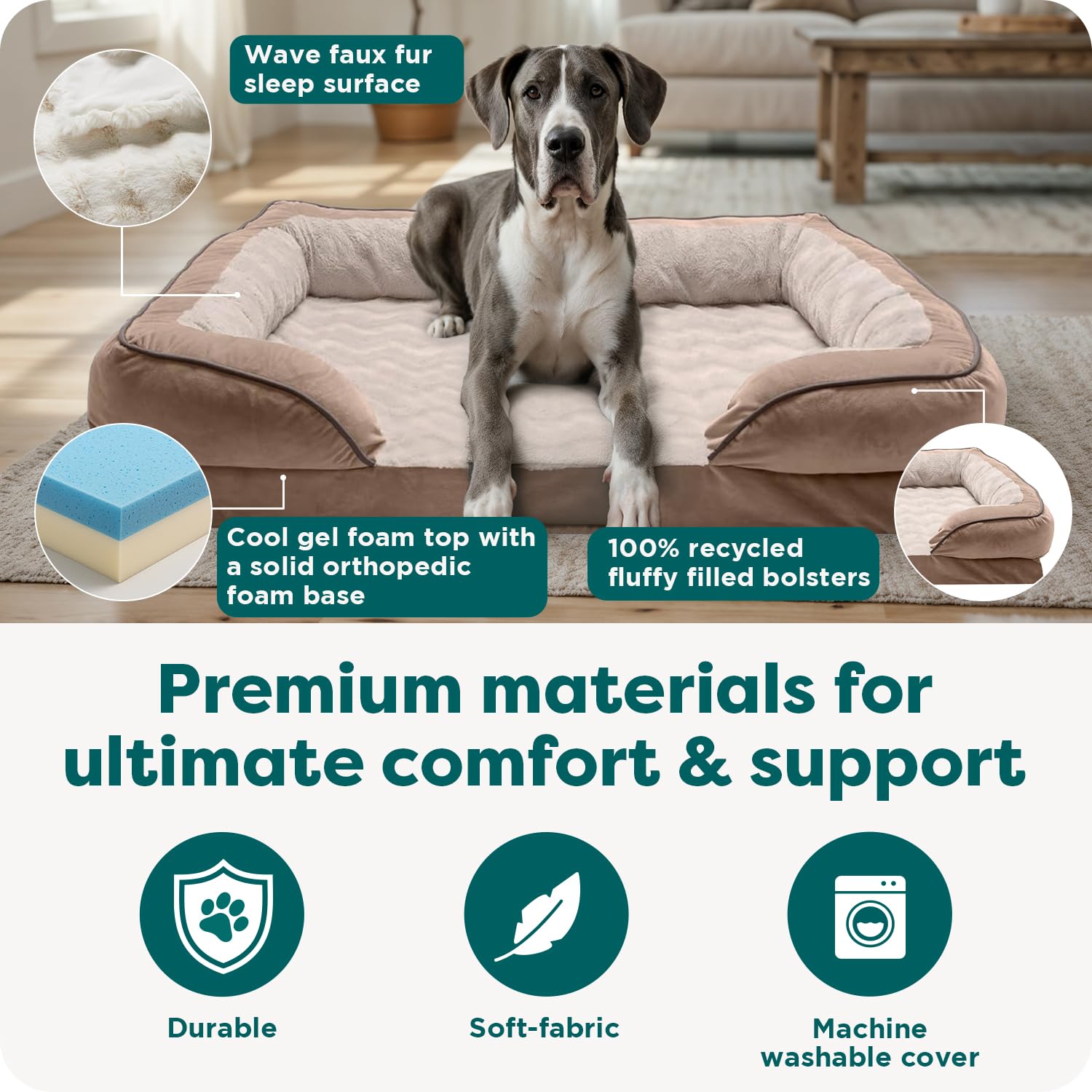 Amazon.com : FurHaven Cooling Gel Dog Bed for Large Dogs, Perfect