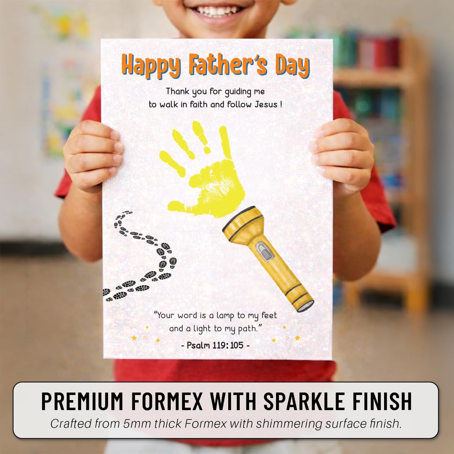 MIKAYENUS Funny DIY Fathers Day Crafts For Kids, Toddlers - Fathers Day Handprint Craft Kit From Kid - Thank You For Guiding Me Dad Handprint Gift - DIY Dad Gifts From Kids - Daddy's Handmade Gift