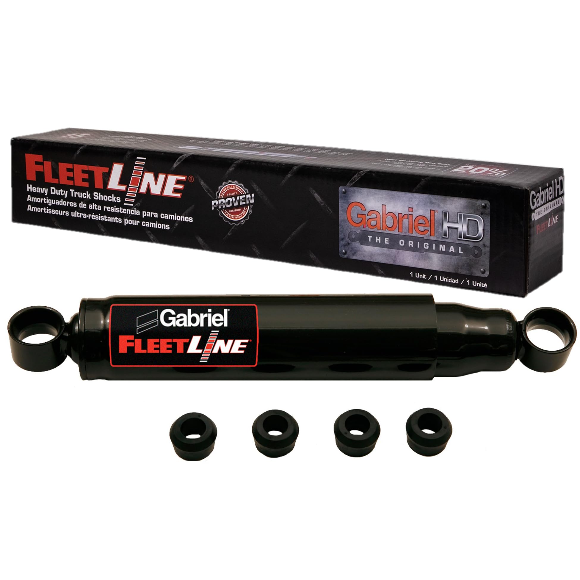 Gabriel 83312 FleetLine HD Truck Front Shocks Fits Ford C, CT, L, LT, LTS, LN, LNT, F Series Conventional Cab; Kenworth; Pierce Mfg Fire Rescue Truck; OEM# B71-1003, AX-269A 40-3089
