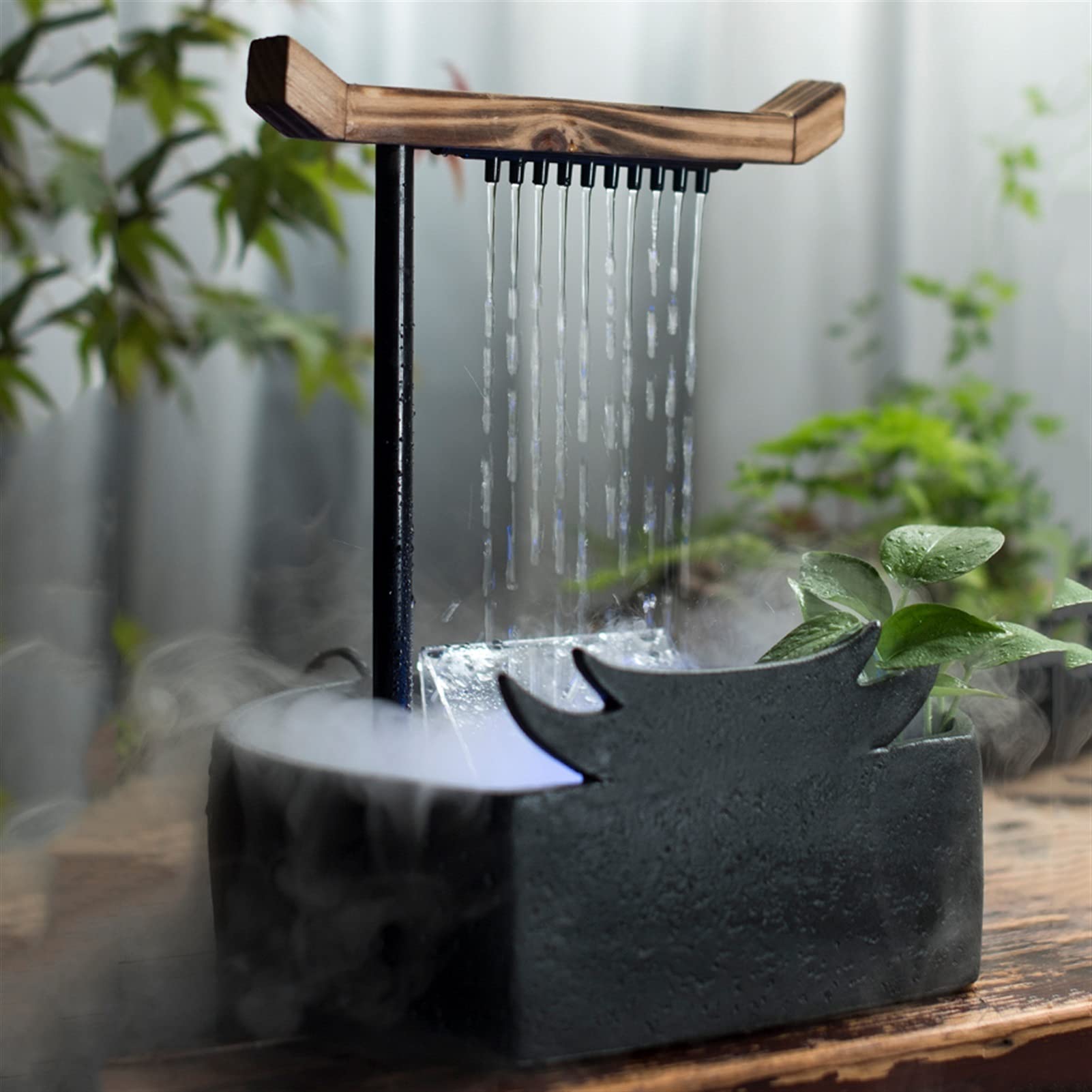 Fontana d'acqua da tavolo per interni, in ceramica, portatile e rilassante, per migliorare il tuo spazio con serenità e ambiente tranquillo