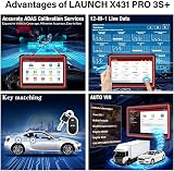 Launch X431 Pro3S+ Vollständige System OBD2 Diagnosegerät Auto, Bidirektionale Diagnosegerät volle System Automotive, ECU-Codierung Schlüssel programmierung, Betätigungstest mit 35+ Rücksetzfunktion