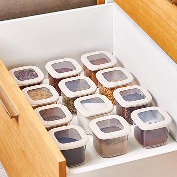 KARACA Forbs 12-Piece Storage Container, 500ml, Cream