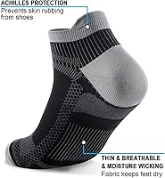 Vista 5 de PAPLUS Calcetines de compresión de tobillo para hombres y mujeres, 246 pares, calcetines de compresión de corte bajo con soporte para el tobillo