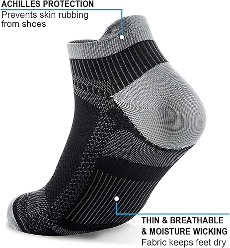 Miniatura 4 de PAPLUS Calcetines de compresión de tobillo para hombres y mujeres, 246 pares, calcetines de compresión de corte bajo con soporte para el tobillo