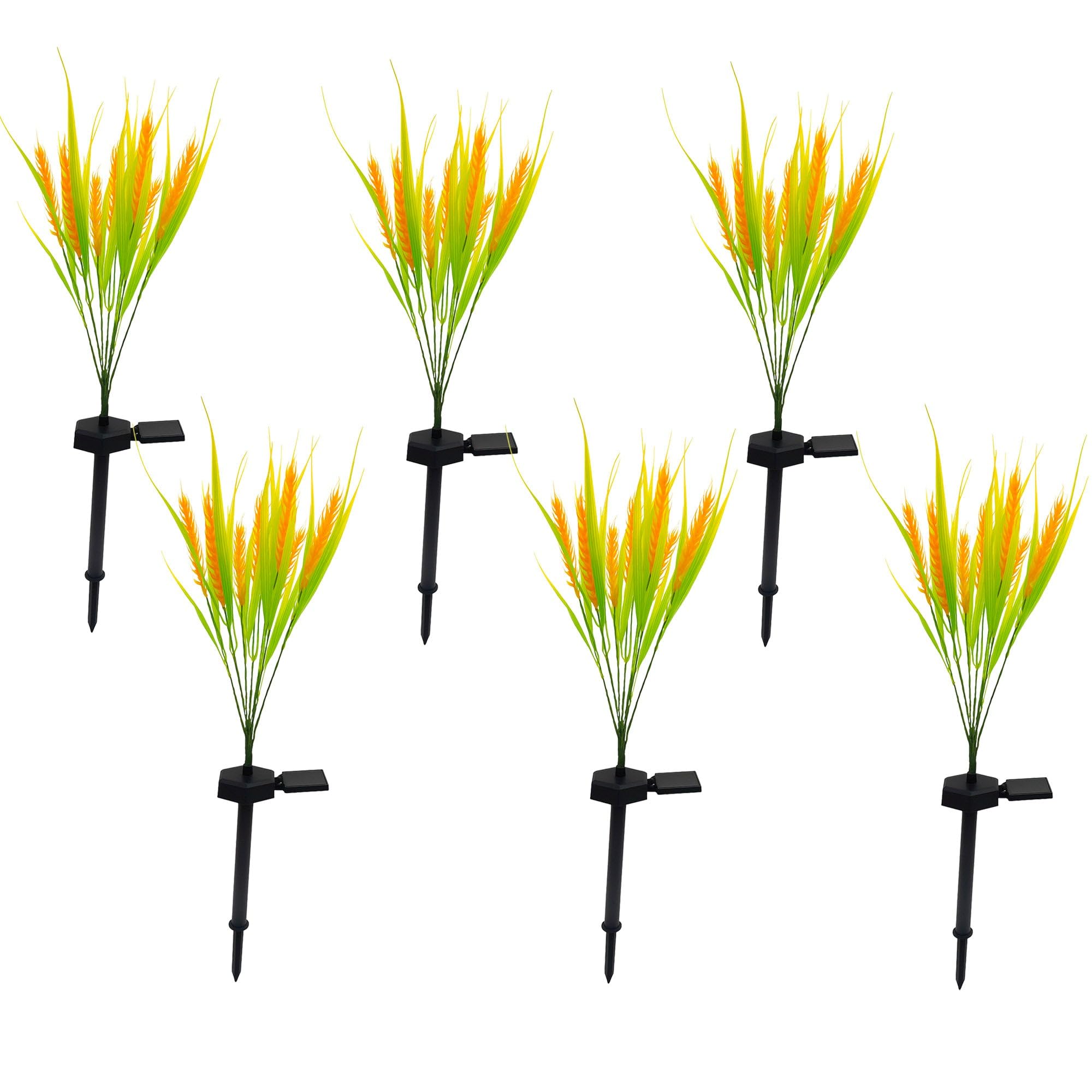 Lumisky Lot de 6 balises plantes solaires à piquer LED blanc chaud 6x FERNY H58cm