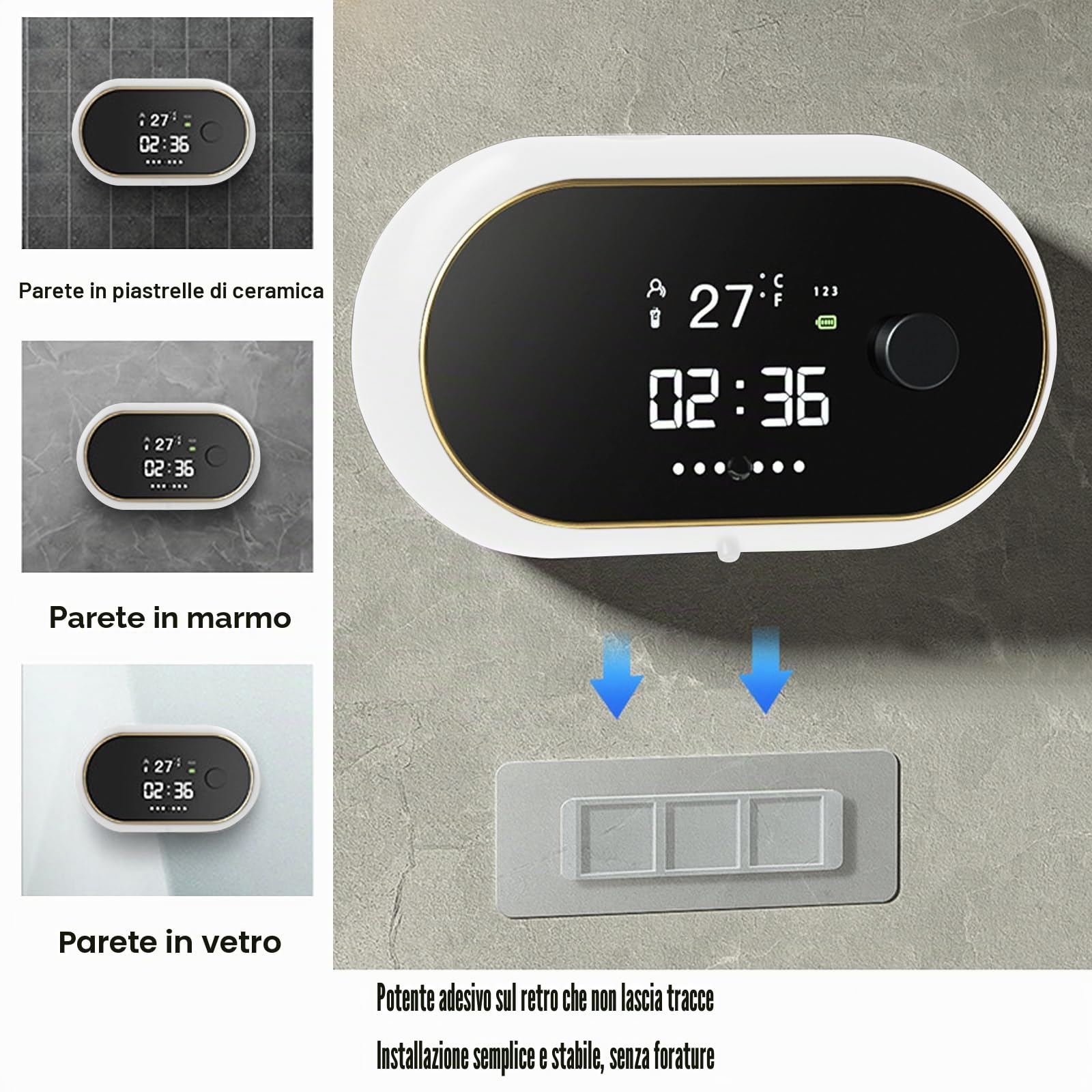 Dispenser di Sapone Automatico con Sensore Intelligente Dispenser di Sapone Ricaricabile USB IPX5 Impermeabile 3 livelli di regolazione del volume di schiuma 450 ml per Cucina e Bagno