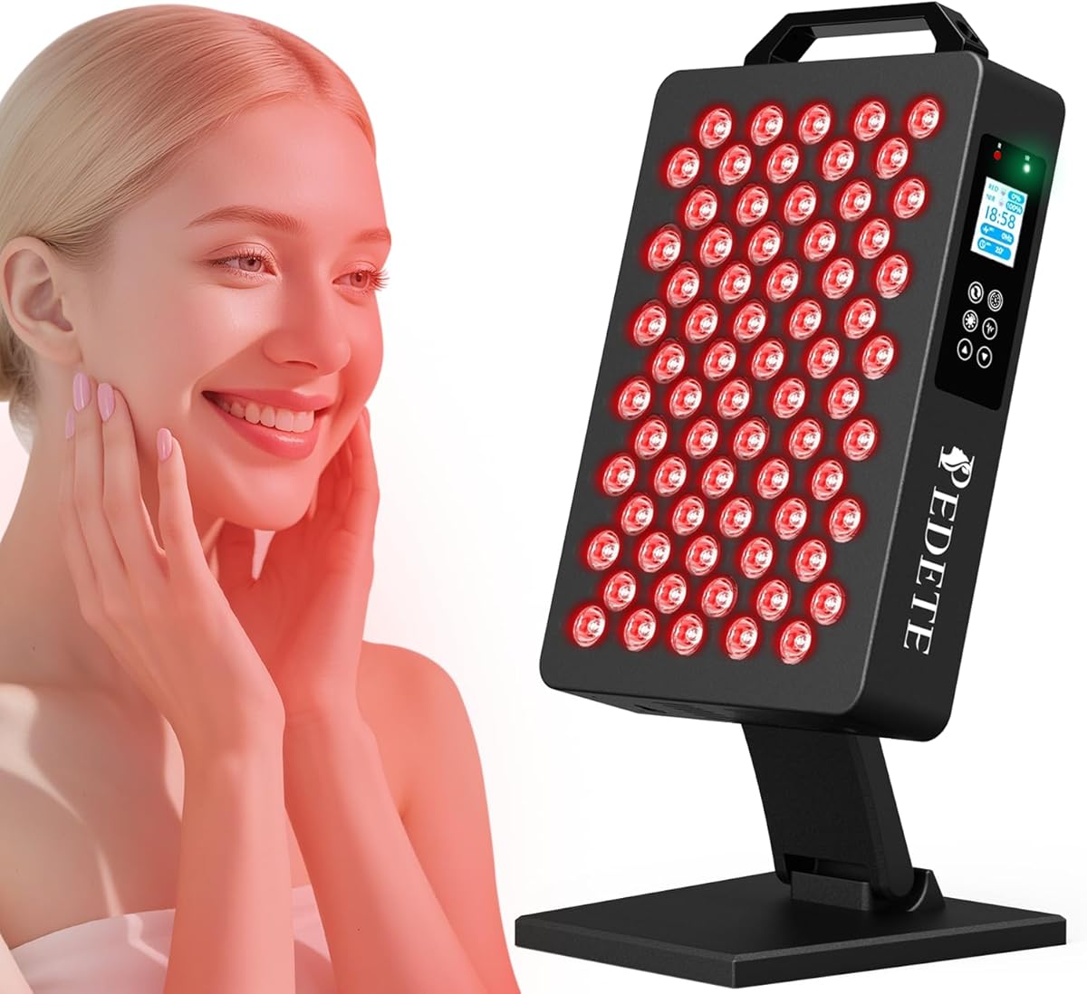 Red Light Therapy for Face and Body, 630nm 660nm 810nm and 850nm Near Infrared Light Therapy Panel, 70 Dual Chip LEDs, High Power LED Light Therapy Device for Skin Care, Sleep, Pain Relief. M70