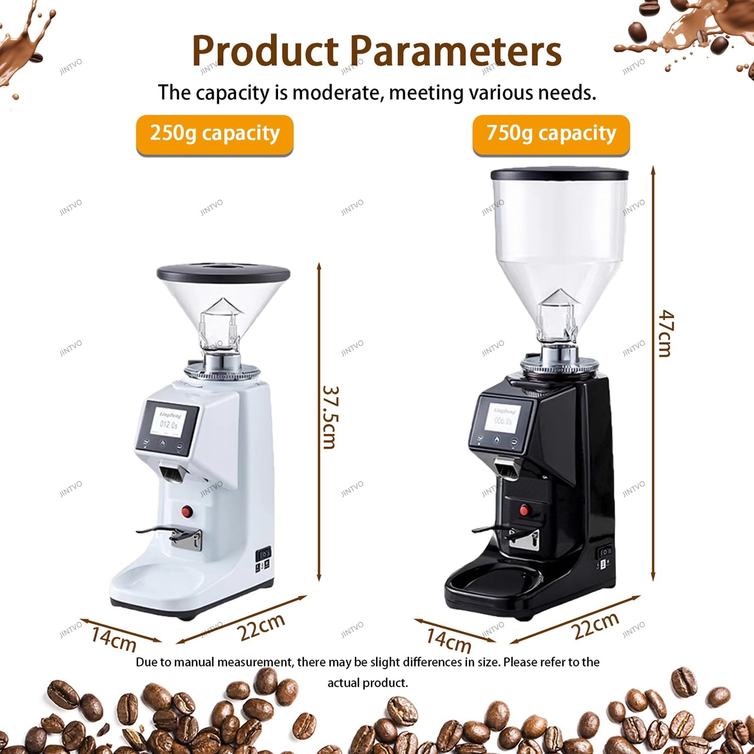 Molinillo De Granos De Café Con Muelas Eléctrico, 19 Regulaciones De Velocidad, Temporizador Digital Táctil, Cabeza De Corte De 60 Mm, Ideal Para Café De Filtro Y Espresso(White,750g)