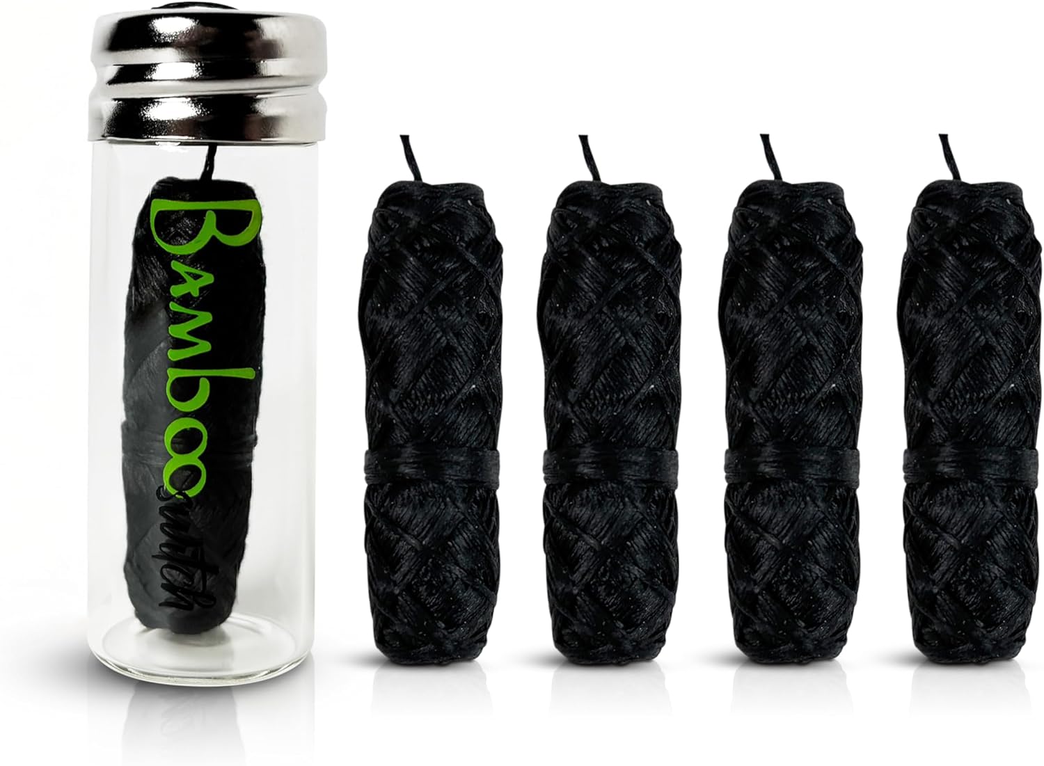 Bamboo White Dental Floss Refills (8 Spools), Eco-Friendly, Mint Bamboo Fiber, Vegan, Plastic-Free