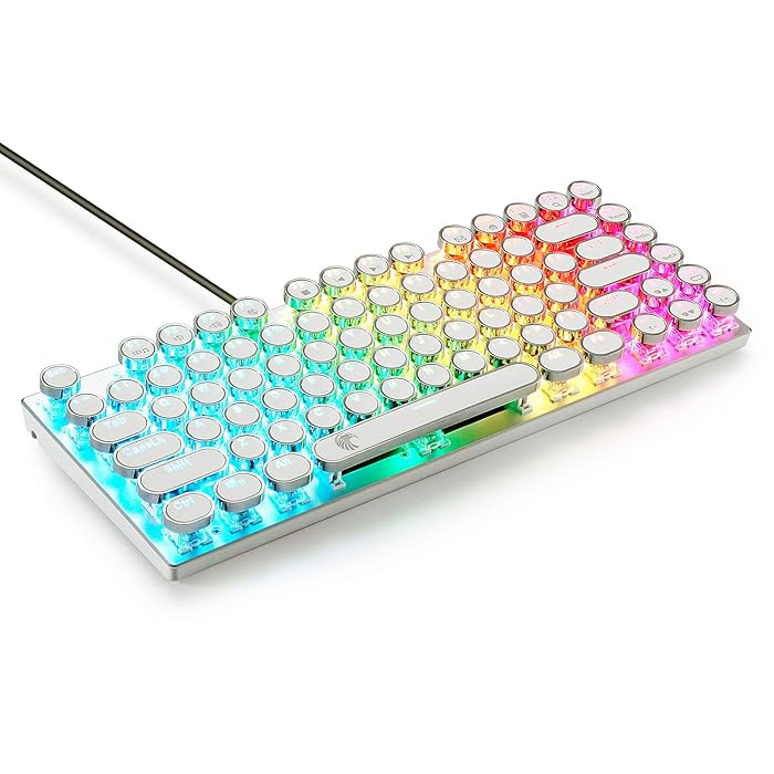 Buy HUO JI Z88 Typewriter RGB USB Mechanical Keyboard with Vintage