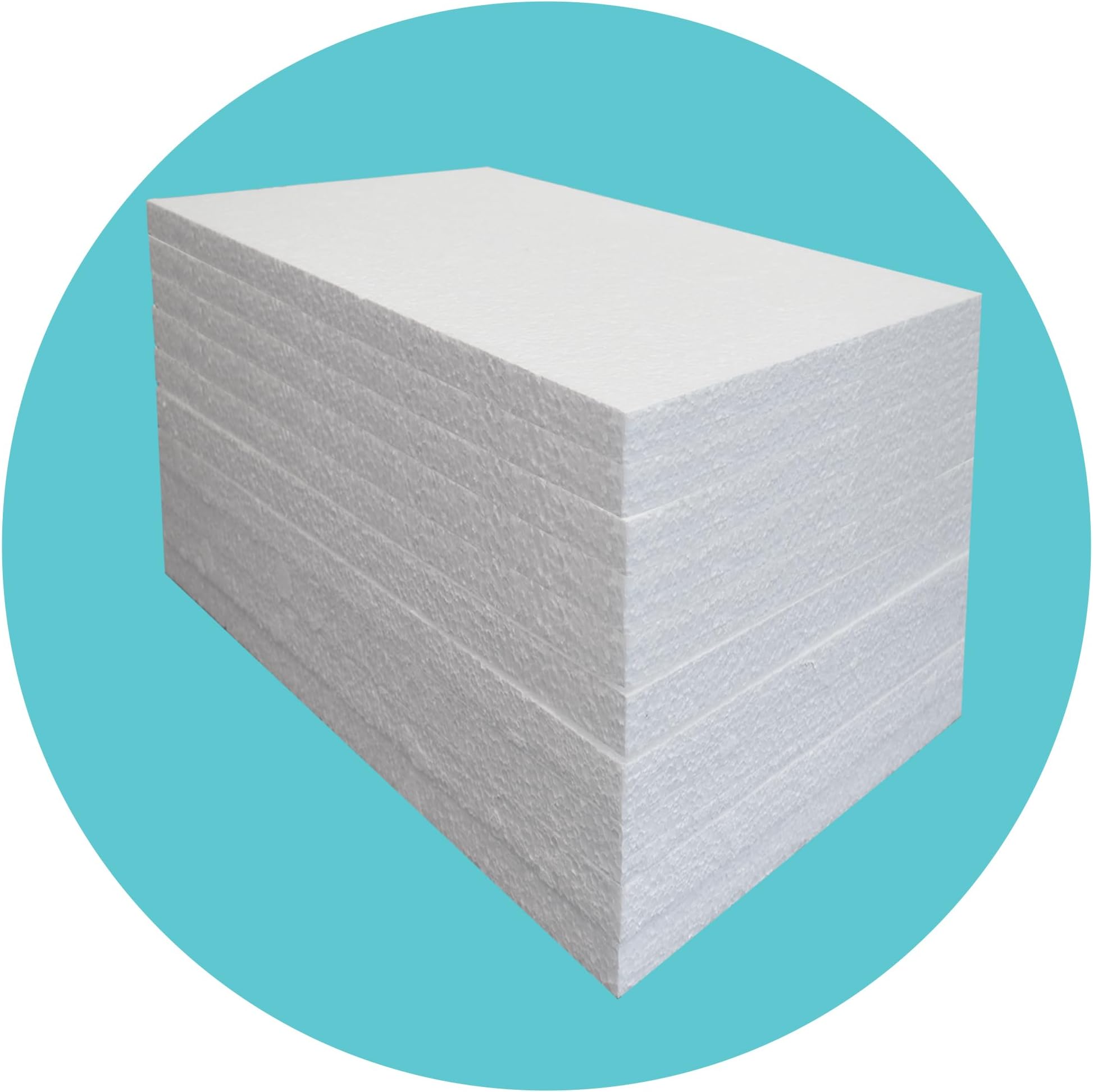 Triplast Expanded Polystyrene Foam Sheets EPS 70 (100 Sheets, 600 x 400 x 25mm Each) - BBA Certified Wall & Floor Insulation Board - Box Lining & Packaging Foam Board - White Blocks for DIY Projects