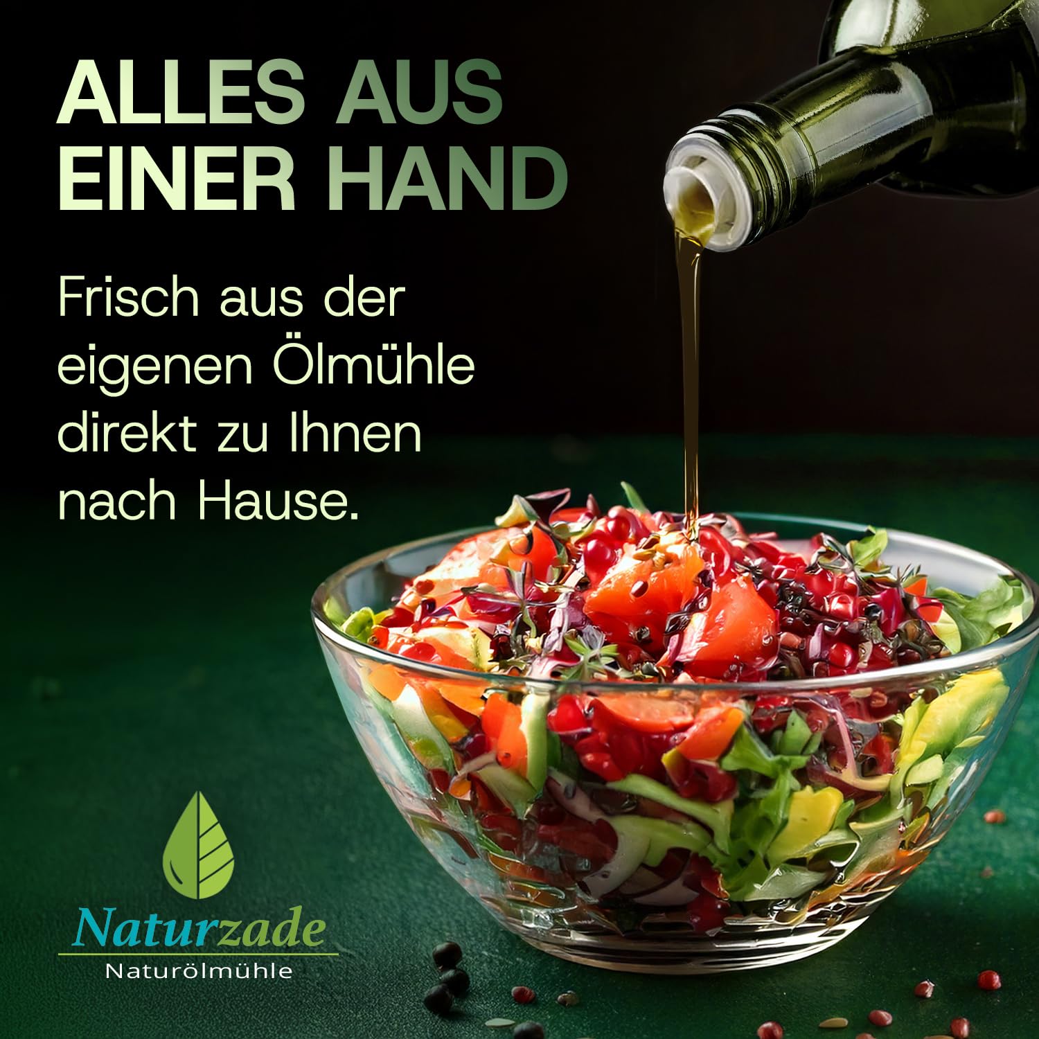 Naturzade Schwarzkümmelöl 1000ml ungefiltert Glasflasche (2 x 500ml), hoher Thymochinongehalt, kaltgepresst & naturrein ohne Zusätze, direkt vom Hersteller
