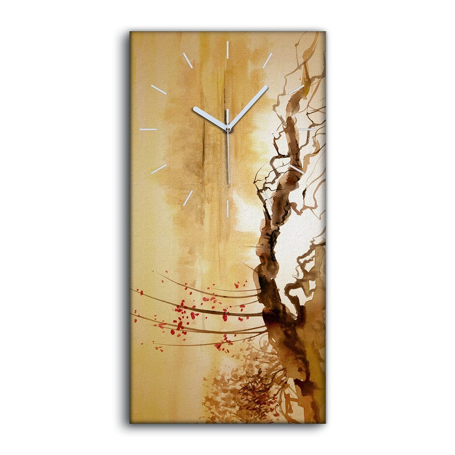 Horloge sur toile moderne abstrait aquarelle pour décoration de salon zen et épuré