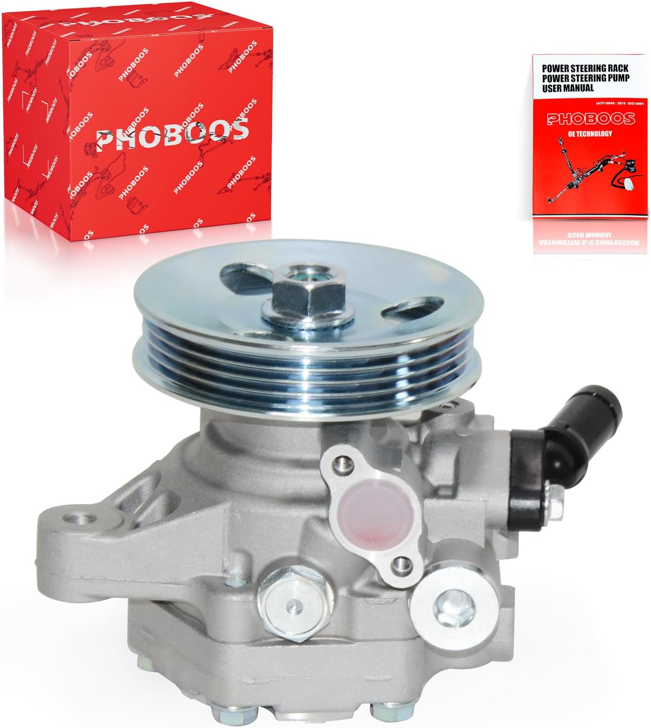 PHOBOOS Power Steering Pump Compatible with Acura EL 2001-2005 & Honda Civic 2001-2005, L4 1.7L, Coupe/Sedan, Ref. 965267