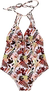 Zalin one Piece Swimsuit Print Swimwear Brown Swimwear Straps Bodysuit deep V Bather Swimsuit - coolthings.us