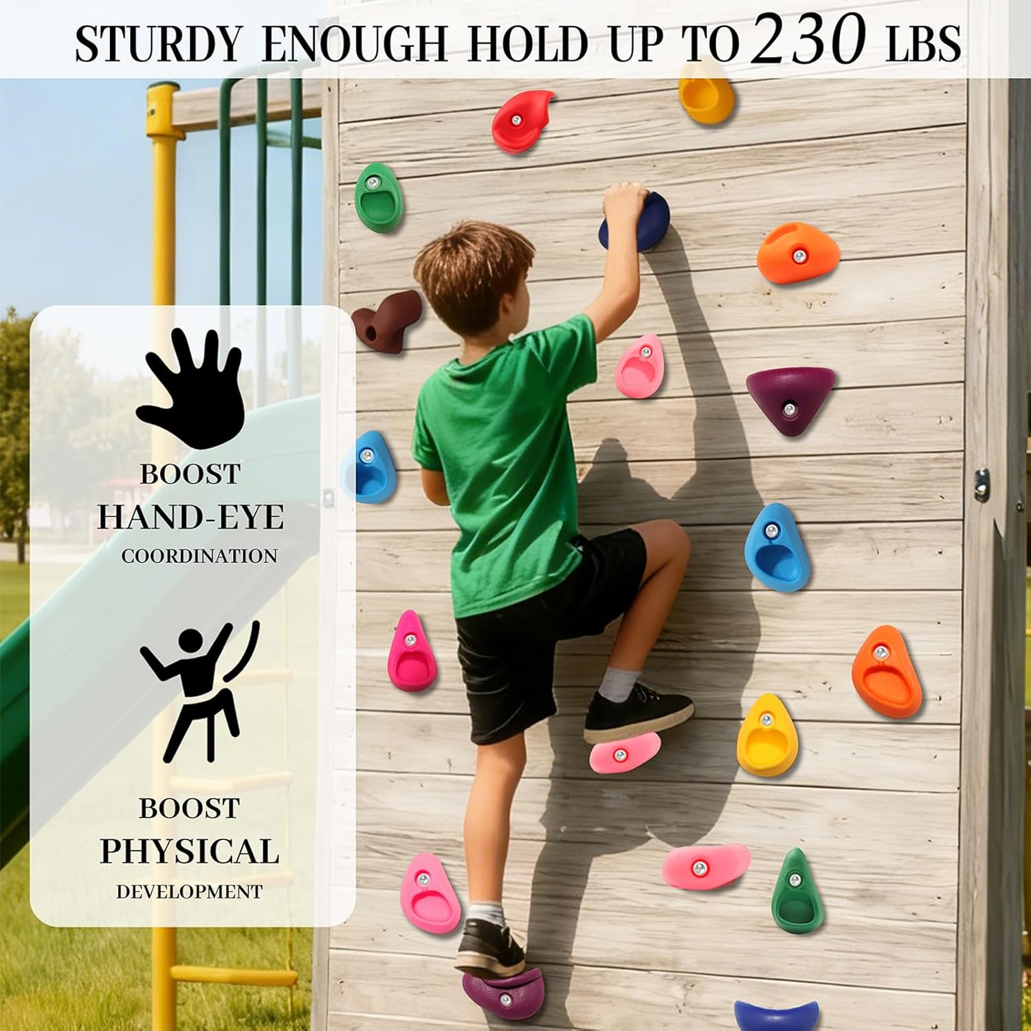 36 PCS Rock Climbing Holds for Kids,Rock Climbing Wall Grips Climbing Rocks Wall Kit for Indoor and Outdoor Playground Play Set with Hardware