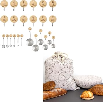 Cup and Spoon Organizer + Linen Bread Bag and 10 Bowl Cover