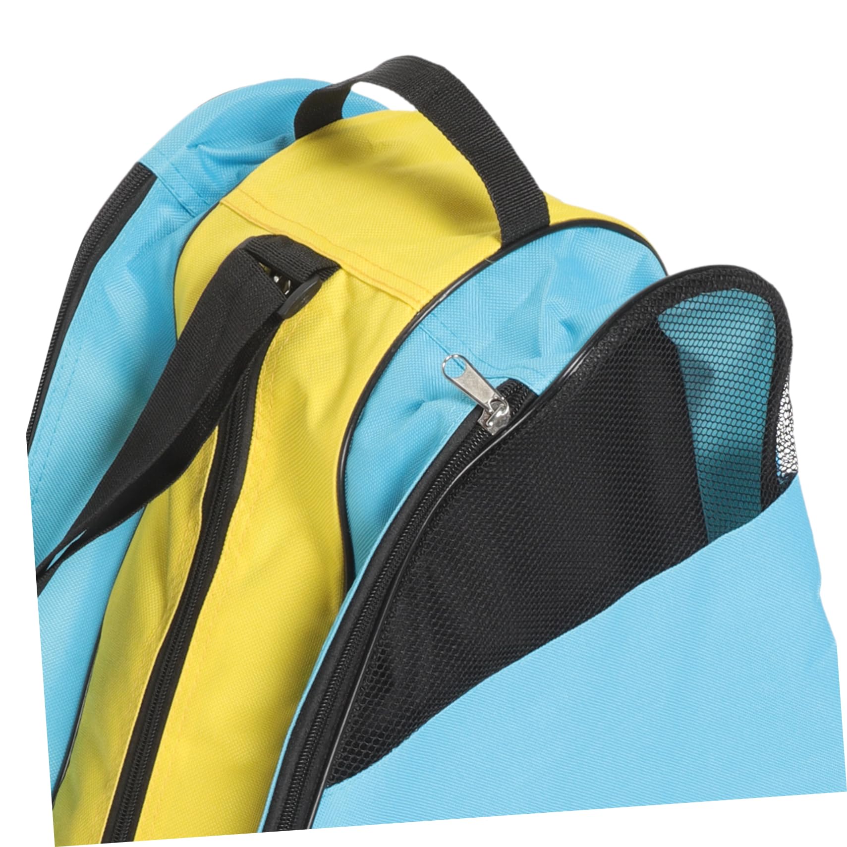 UPKOCH Borsa Porta Pattini a Rotelle Zip, Zaino per Scarpe da Pattinaggio | Nylon, Blu e Giallo, Rete Parziale, Tracolla Singola, per Conservazione e Trasporto