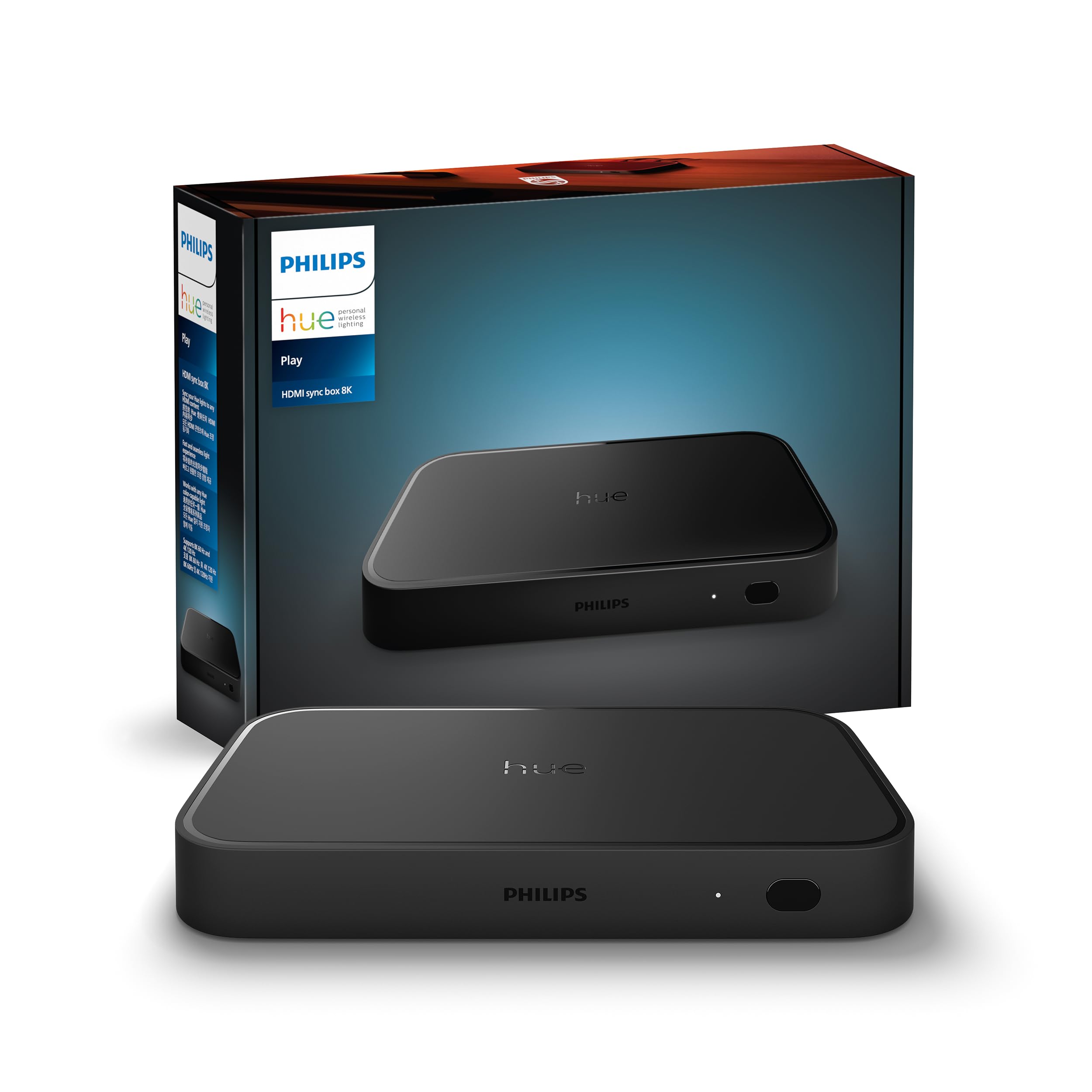 Philips Hue Play HDMI Sync Box 8K – Smart HDMI Sync Box for TV, Gaming & Movies, Seamless Hue Light Integration with Philips Hue System, Dolby Vision & HDR10+ Compatible