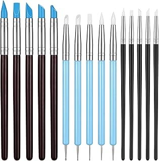 15 Stück Silikonpinsel Malen, Silikon Modellierpinsel Set Malen Nach Zahlen Töpferwerkzeug Dotting Tool Gummipinsel Gel Nägel Silikonstift für DIY Handarbeiten Formen Schnitzen Modellierung