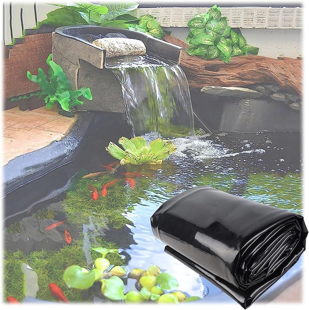 Pliable & Durable Fish Pond Liners 2X4m Black Pond Liner 3X8m, 0.2 Mm Thick Pond Skins PVC Rubber Pond Liner for Small Ponds, Fish Ponds,Streams Fountains,Water Garden 6X9m,4 * 4m