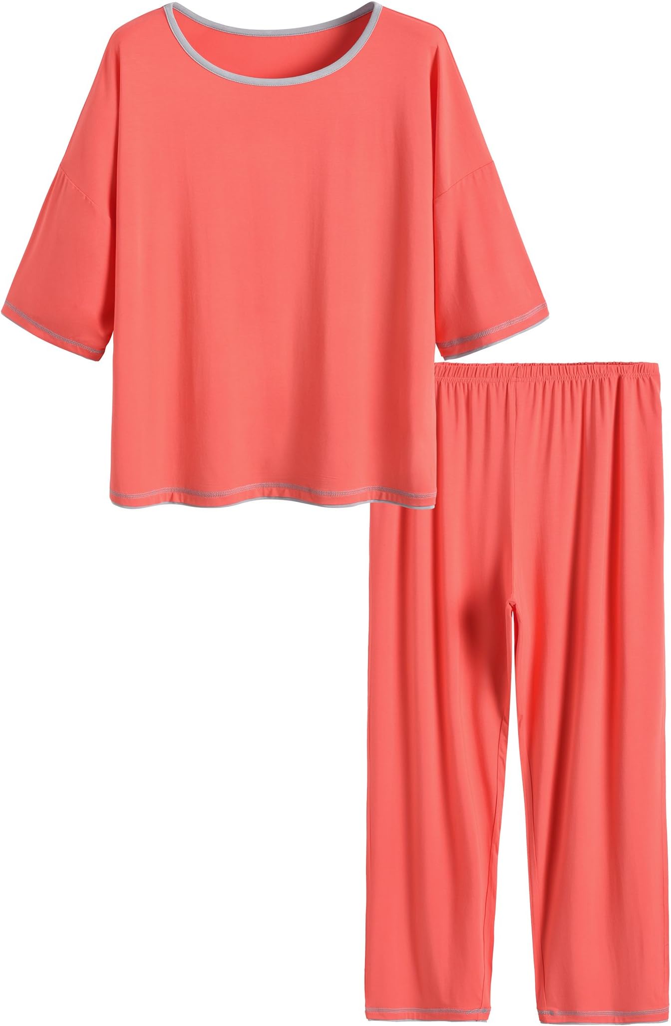 LatuzaWomen's 3/4 Sleeve Scoop Neck Pajama Set