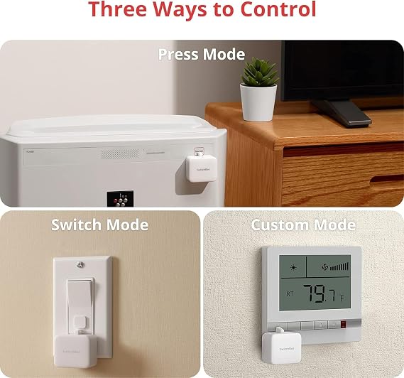 Switchbot Bluetooth Fingerbot Button Pusher for Rocker Switches Turn Lights/Coffee On by App or Timer, No Tools, Optional Hub for Voice & Away Control, White