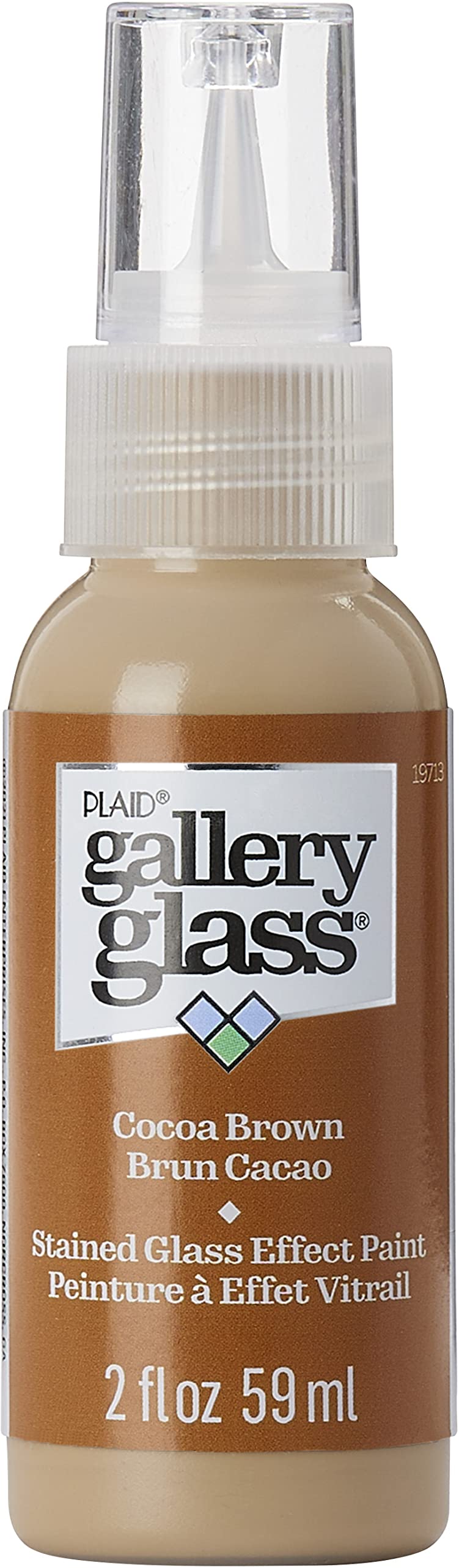 Gallery Glass, Cocoa Brown Stained Glass 2 fl oz Brilliant Smooth Finish Paint, Perfect for Easy to Apply DIY Arts and Crafts, 19713