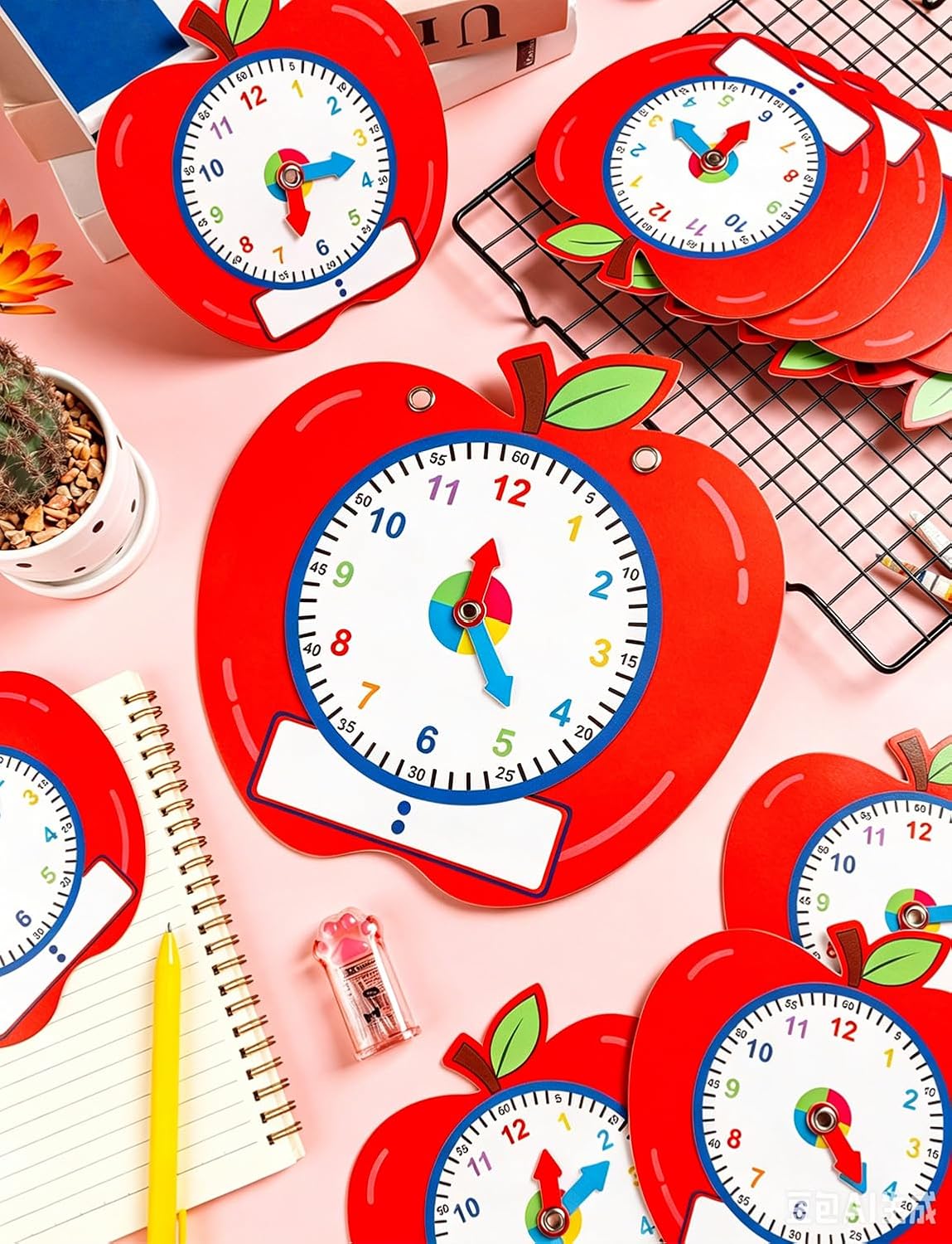 13 Pcs Teaching Clock Kit, Apple Learning Clocks Kit image 3