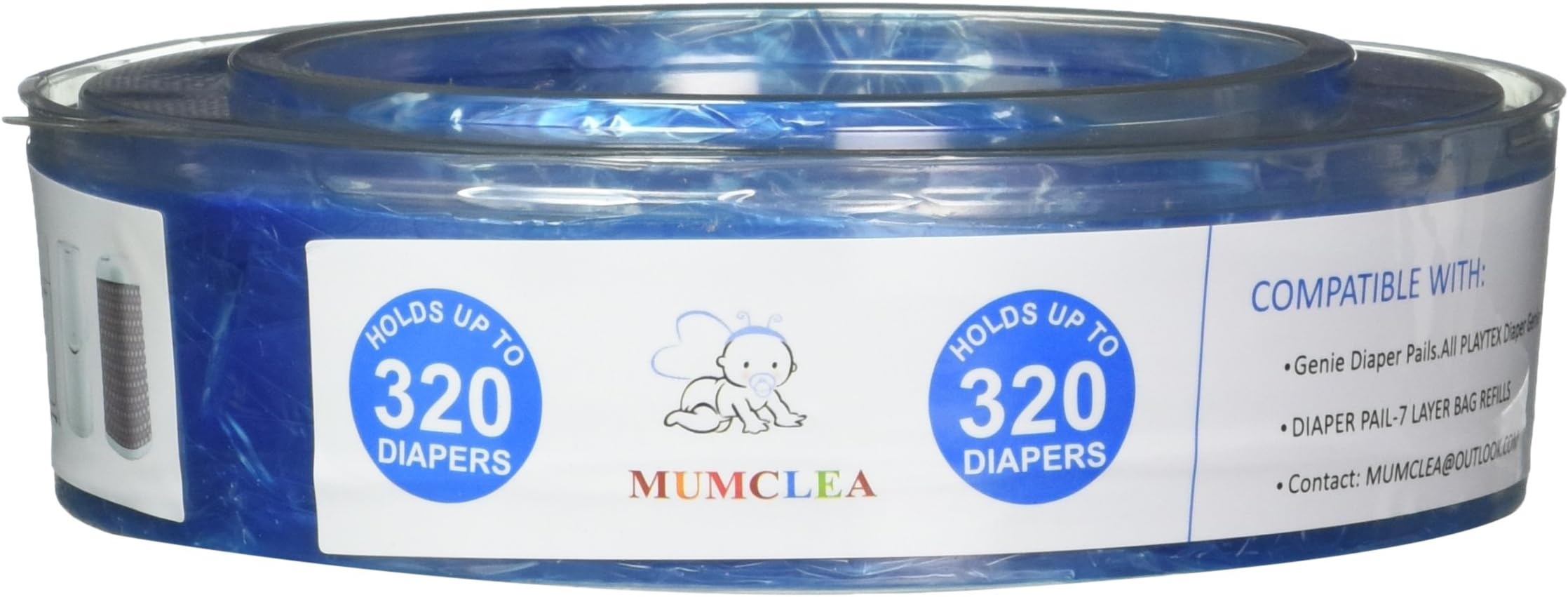 Diaper Mate Refill for Diaper Genie Diaper Pails 4 Pack – 1,120 Count – 6 Month Supply