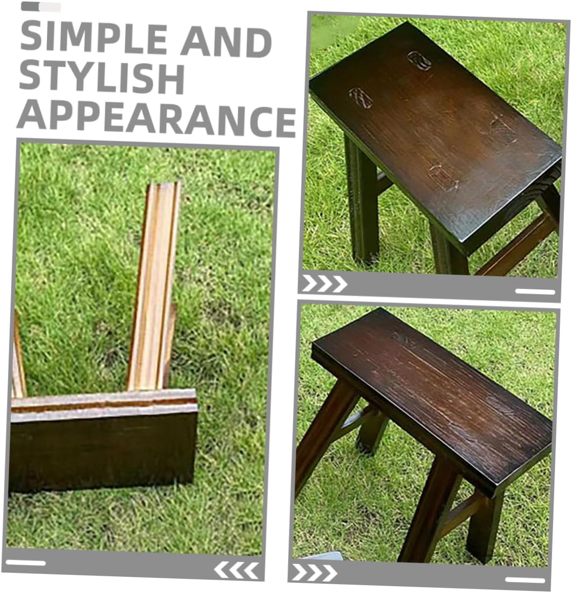 Ciieeo Wooden Step Stool for Kids and Adults Vintage Footstool Sturdy Design Small Indoor Bench for Kitchen Bathroom and Bedroom Use