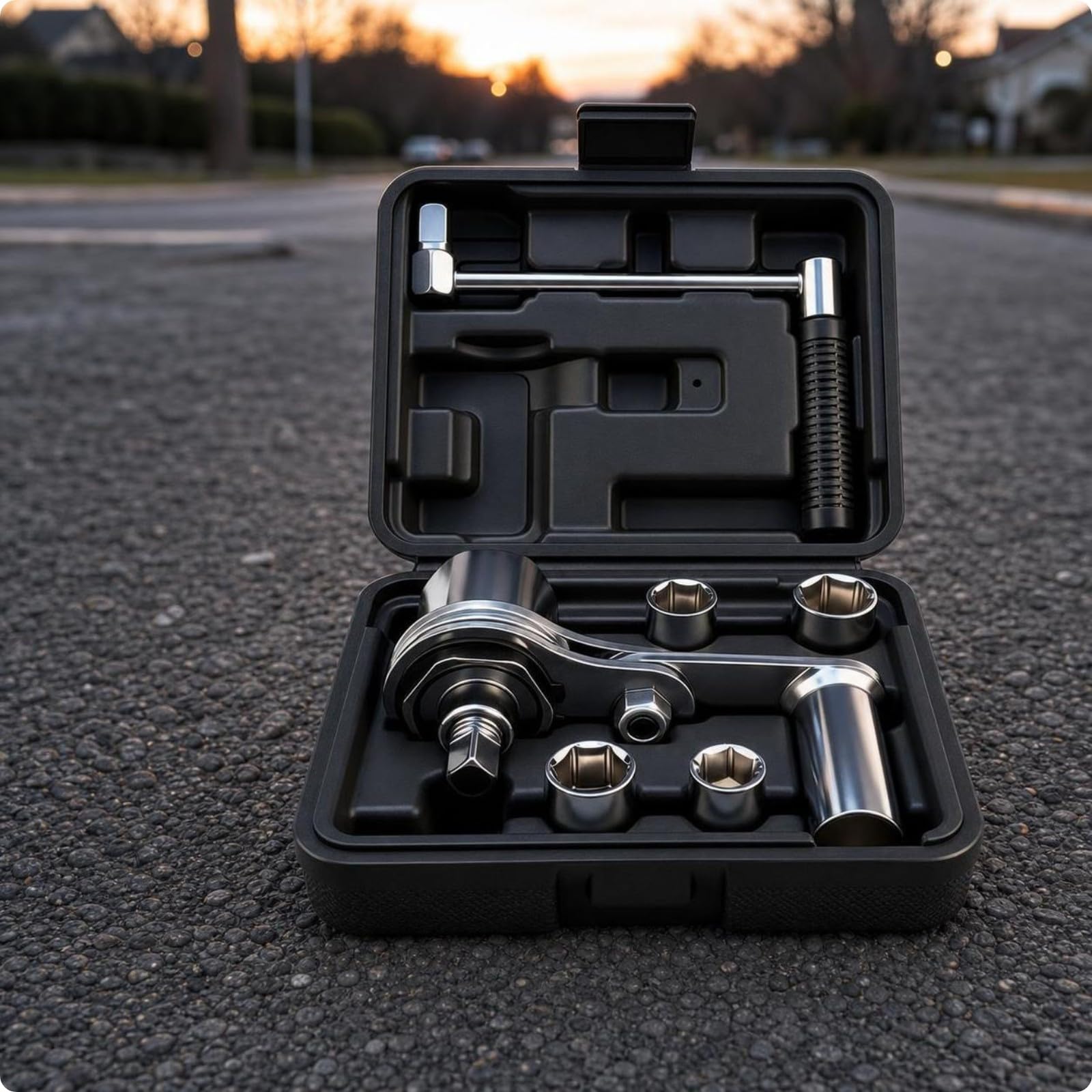 Harilla Kit Cambio Pneumatici Facile da Usare Custodia Rigida Inclusa, Chiave con Bussole, Portatile, Chiave con Valigetta, per Garage, Officina, Automobilisti