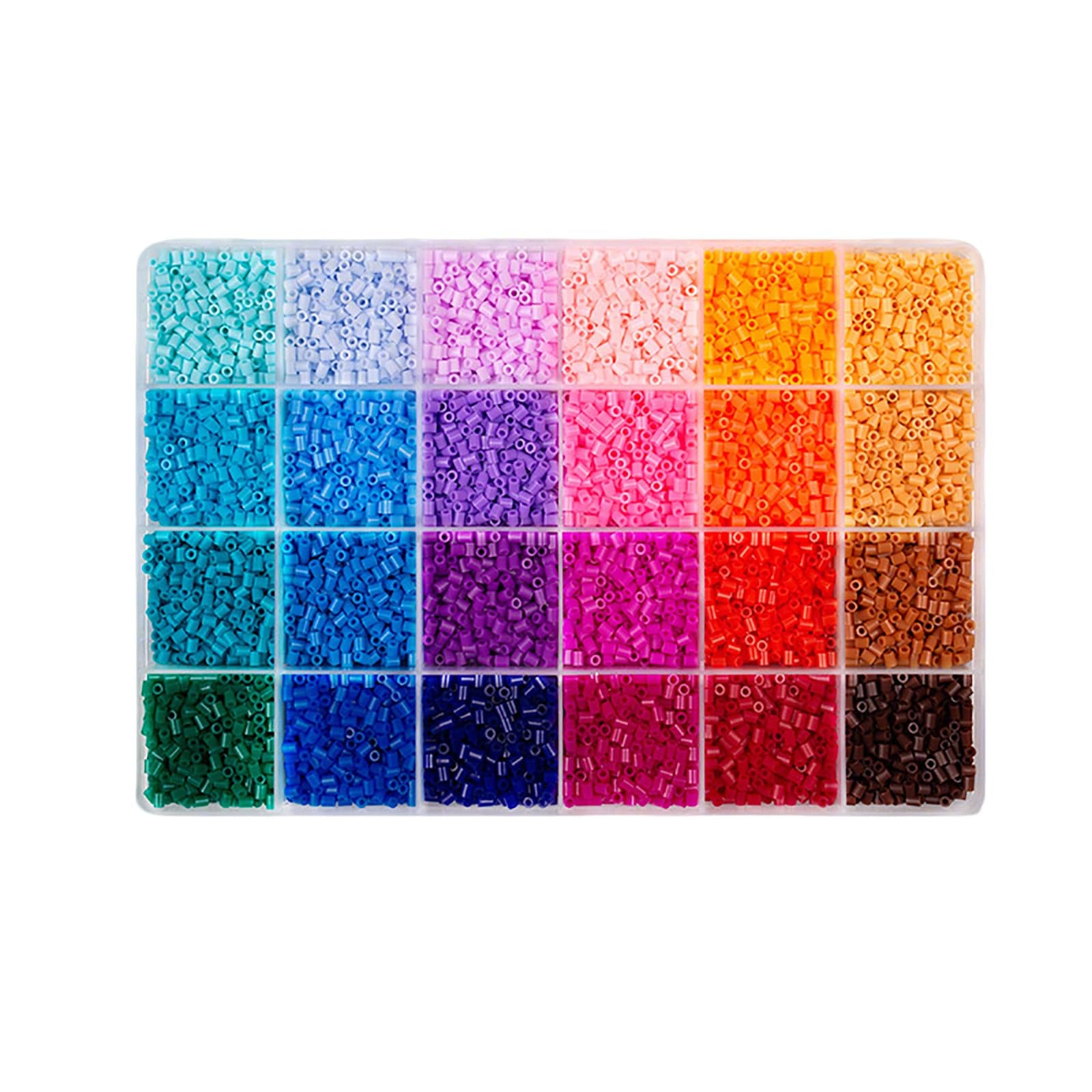 12000 Fuse Beads 2.6mm 24 Multicolour Iron Pixel Art Beads Craft Kit Kids DIY Activity Birthday Christmas Gift Set (BB, 19 * 13 * 2)