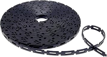 50 FT Chain Lock Tree Tie, 1/2 Inch Wide Adjustable Tree Support Straps for Staking, Outdoor Plant Garden Ties, Flexible & Reusable Plastic Ties for Cable, Leaning Tree Garden Accessories