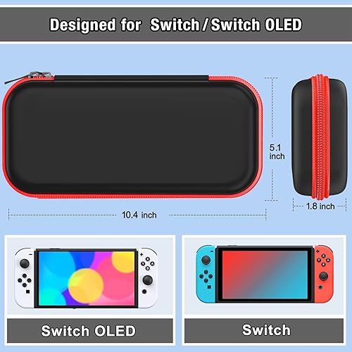 Miniatura 3 de Funda de transporte compatible con Nintendo Switch OLEDSwitch funda protectora de carcasa dura funda de transporte portátil con interruptores bolsa