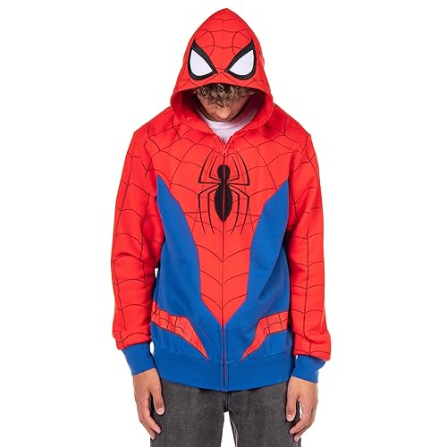Marvel Spider-Man Hoodie Men's Cosplay Costume Zip Up Hooded Sweatshirt