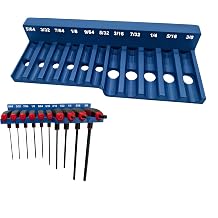 Magnetic T-Handle Hex Wrench Organizer Rack for SAE Metric & Torx Sets, Toolbox Drawer and Wall Mount Storage, Compatible with Harbor Freight Icon SAE