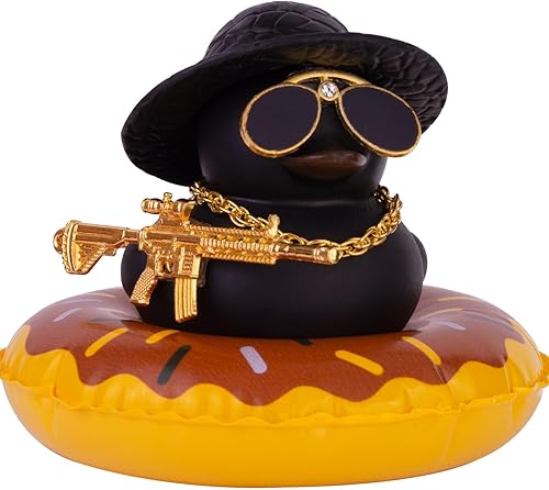 Decoración de tablero de pato de goma para automóvil, adornos coloridos para automóvil con accesorios especiales, mini anillo de natación, gafas de