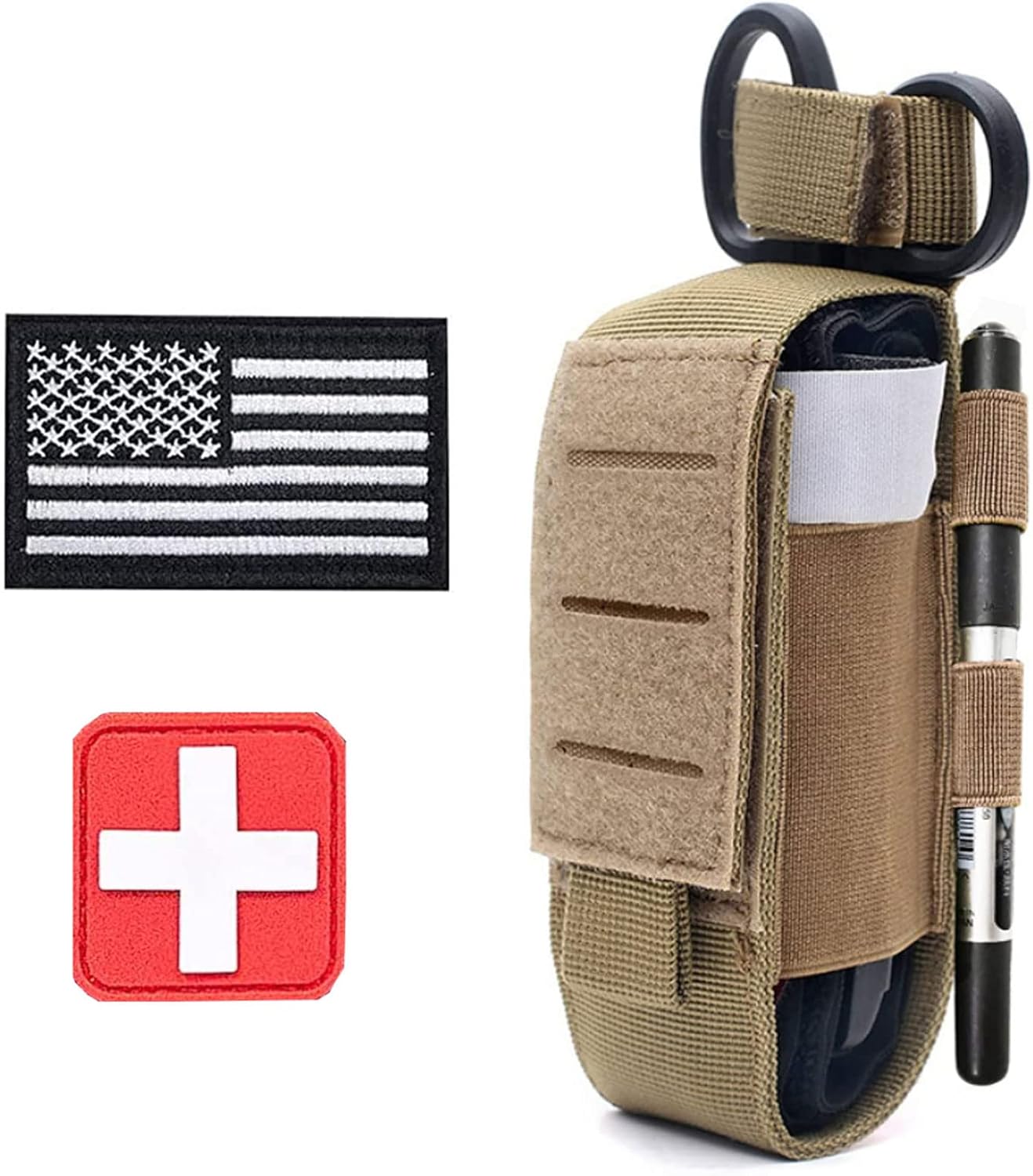 Tactical TQ Tourniquet Holder,Molle Ifak Trauma Medical Shear Pouch with Tourniquets (Black) : Sports & Outdoors
